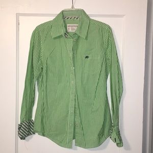 Green Striped Button Down